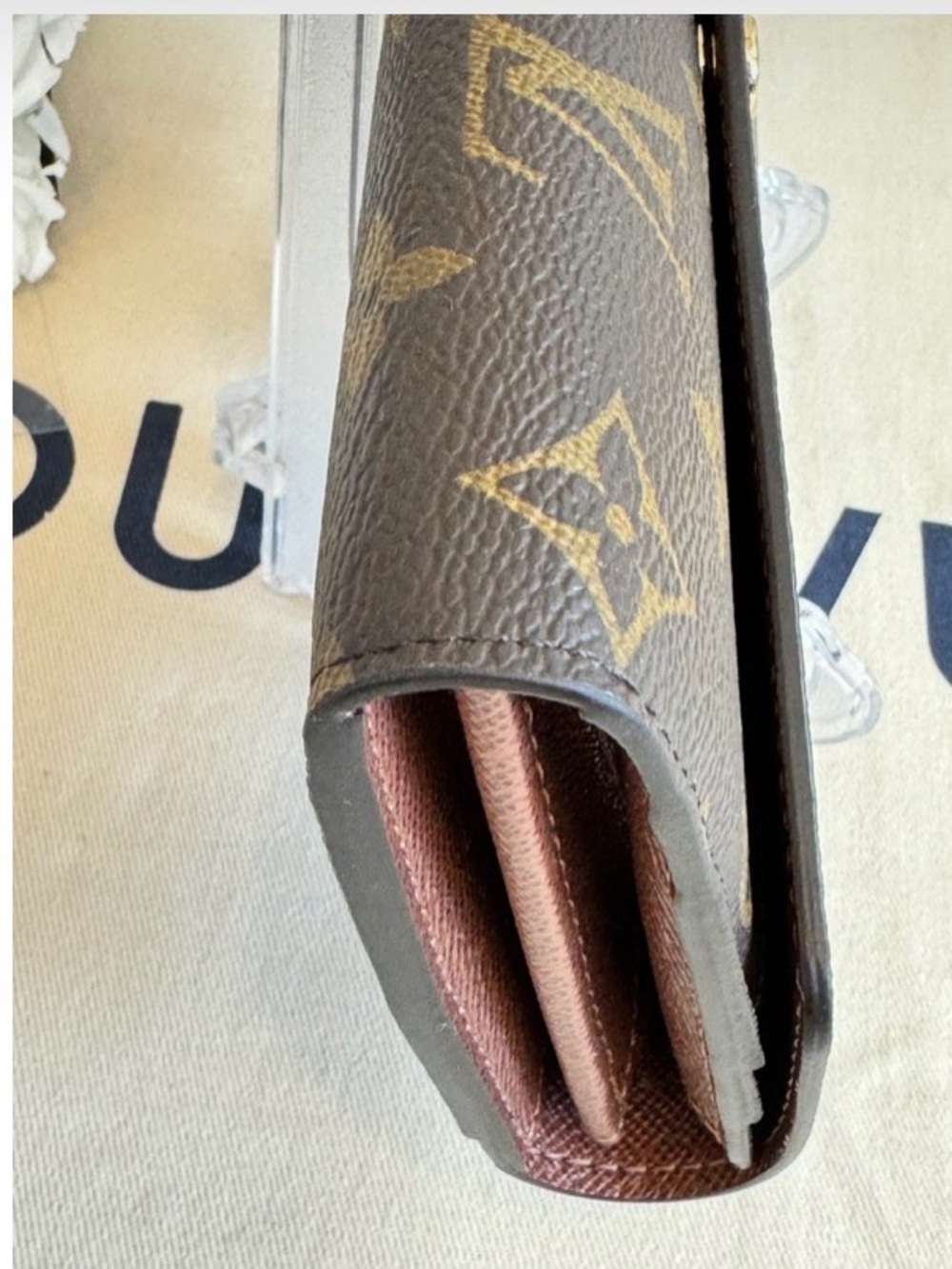 Louis Vuitton Monogram Canvas Envelope Wallet in Brown and Gold - Picture 7 of 15